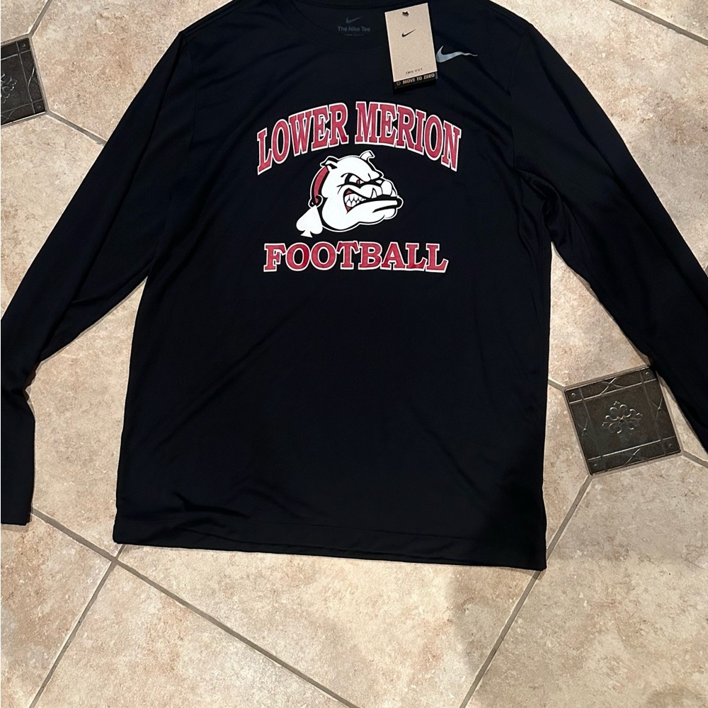 Lower Merion Football Black Long Sleeve Shirt KOBE BRYANT HS NWT